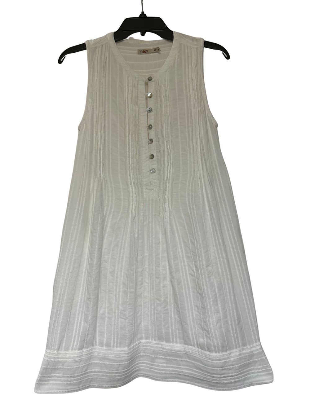 Faherty Cotton Women’s White Woven Swing Dress Romantic Boho Coastal Grandma